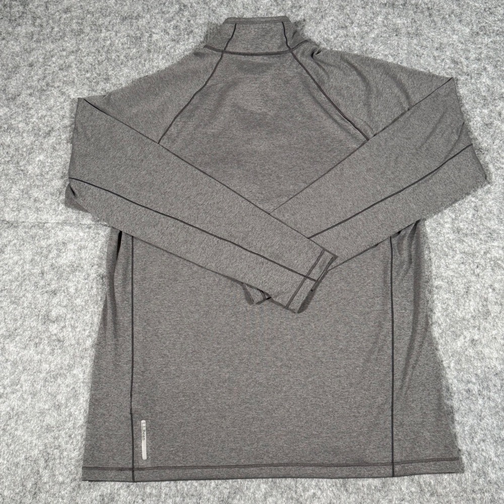 L.L.Bean Quarter Zip Pullover Chest Zip Pocket Mens M Heather Gray - Picture 9 of 9